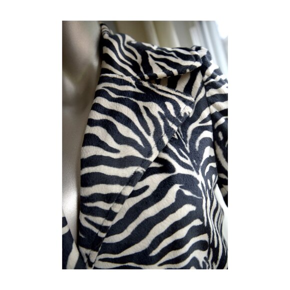 Vintage Betsey Johnson Striped Faux Fur Coat SZ 2 - Small - Picture 6 of 12